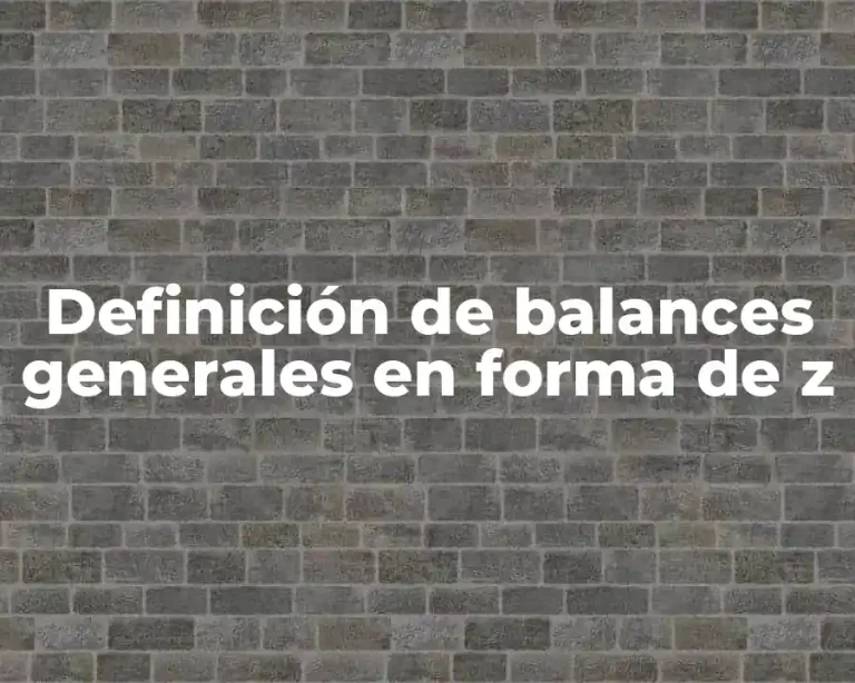 Definición de balances generales en forma de z