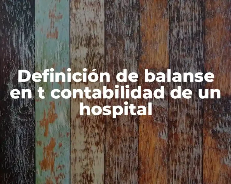 Definición de balanse en t contabilidad de un hospital