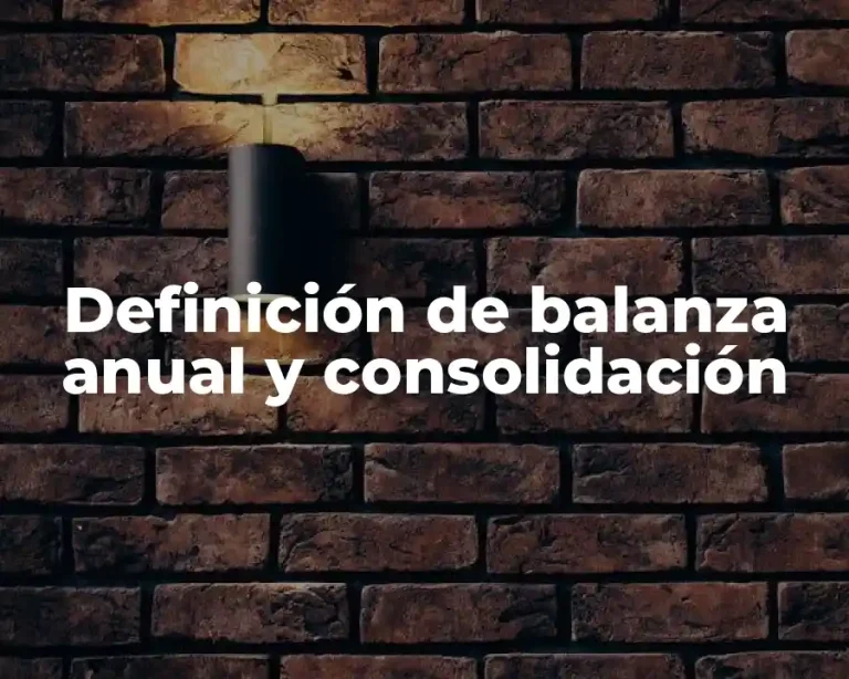 Definición de balanza anual y consolidación