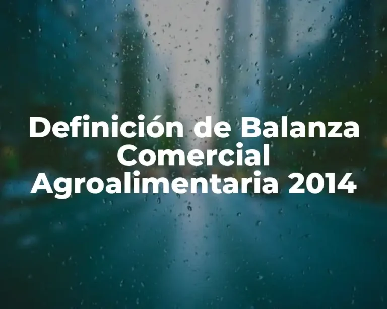 Definición de Balanza Comercial Agroalimentaria 2014