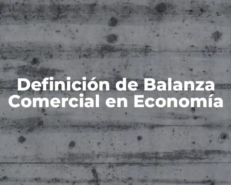 Definición de Balanza Comercial en Economía