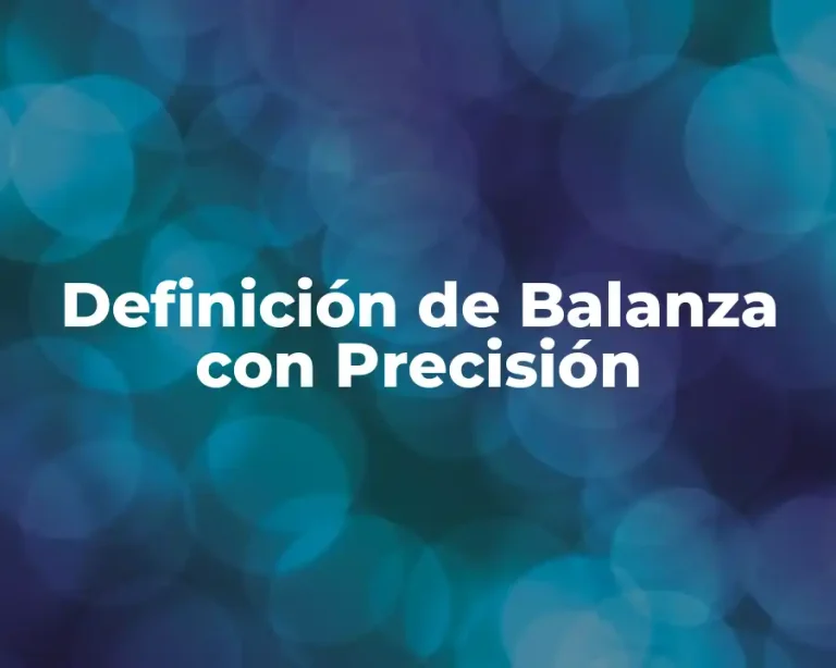 Definición de Balanza con Precisión