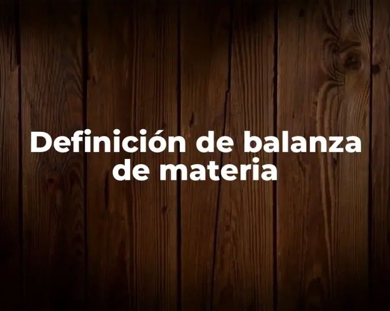 Definición de balanza de materia