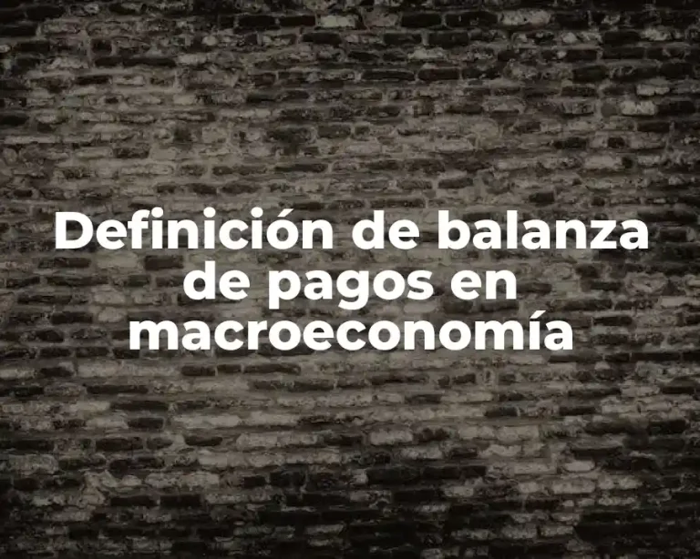Definición de balanza de pagos en macroeconomía