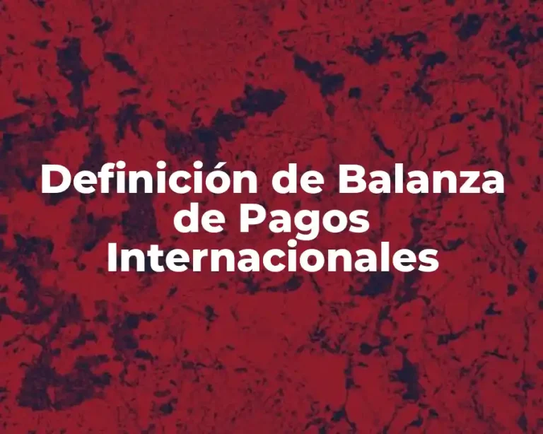 Definición de Balanza de Pagos Internacionales