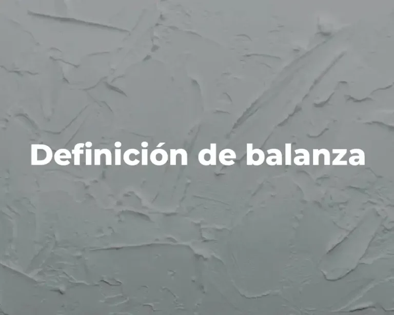 Definición de balanza