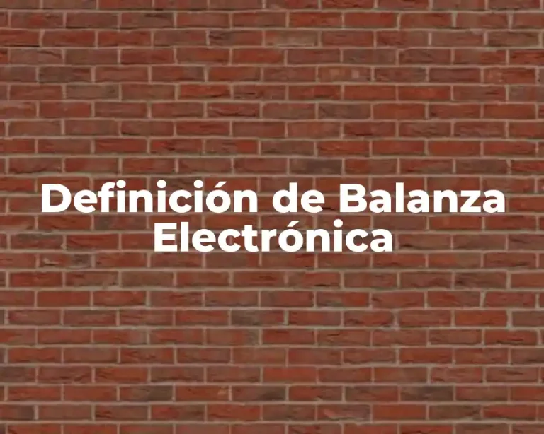 Definición de Balanza Electrónica