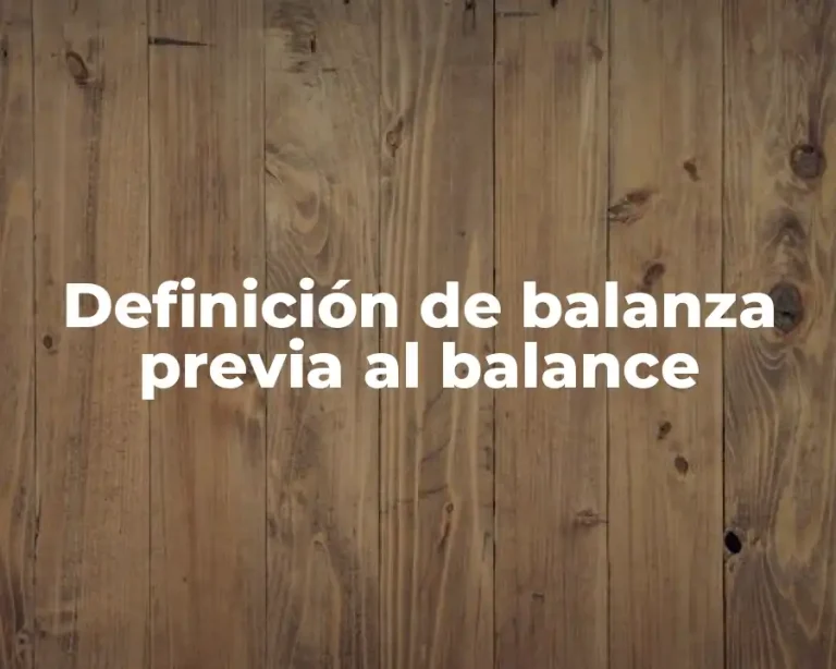 Definición de balanza previa al balance