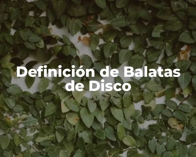 Definición de Balatas de Disco