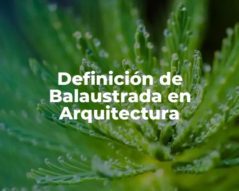 Definición de Balaustrada en Arquitectura