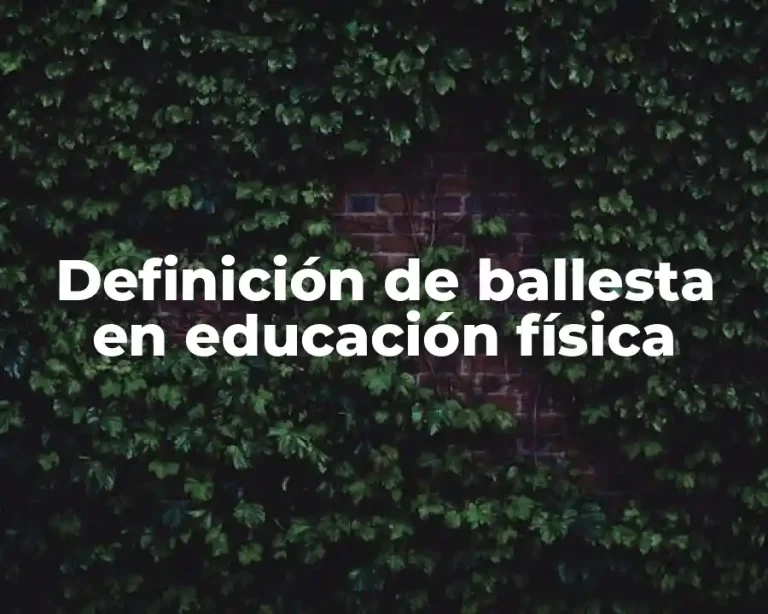 Definición de ballesta en educación física