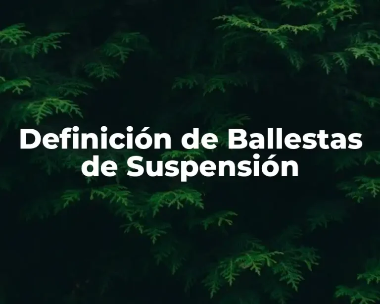 Definición de Ballestas de Suspensión