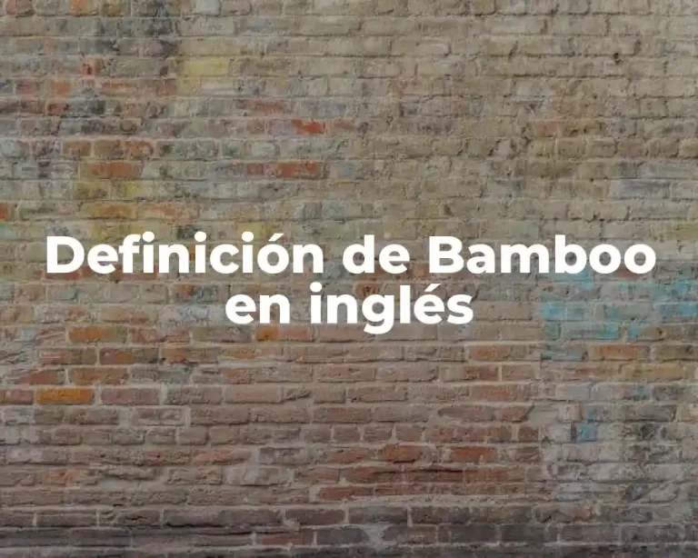 Definición de Bamboo en inglés