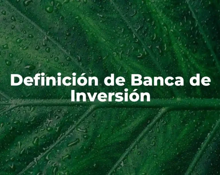 Definición de Banca de Inversión