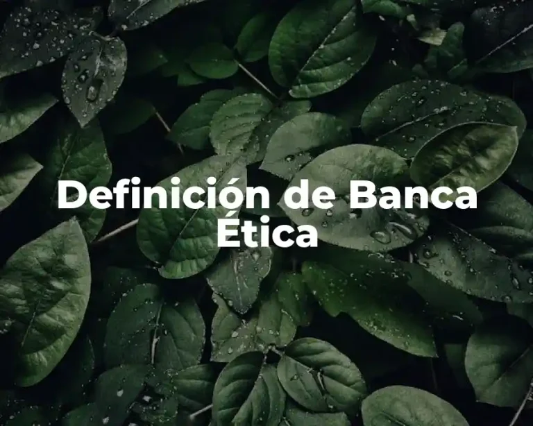 Definición de Banca Ética