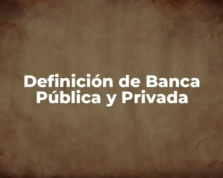 Definición de Banca Pública y Privada