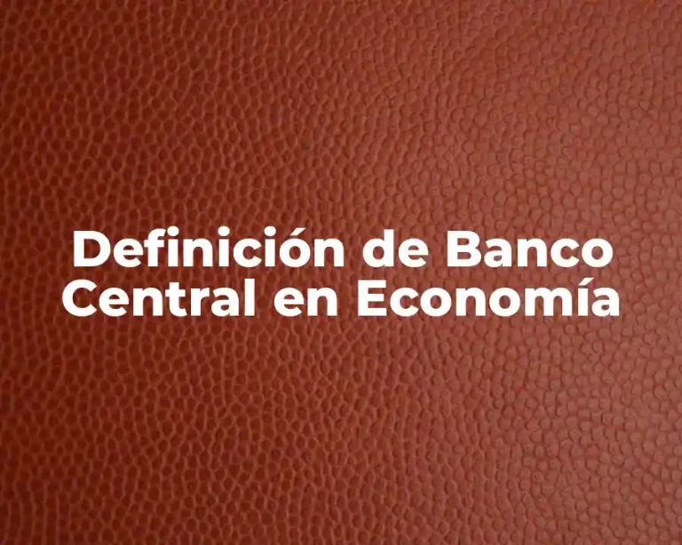 Definición de Banco Central en Economía