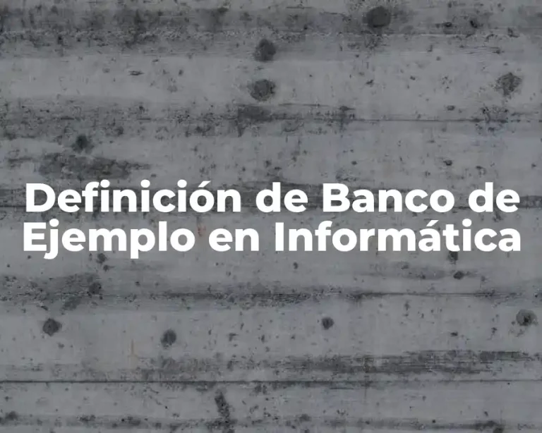 Definición de Banco de Ejemplo en Informática