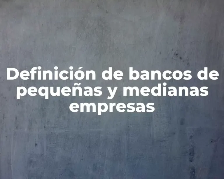 Definición de bancos de pequeñas y medianas empresas