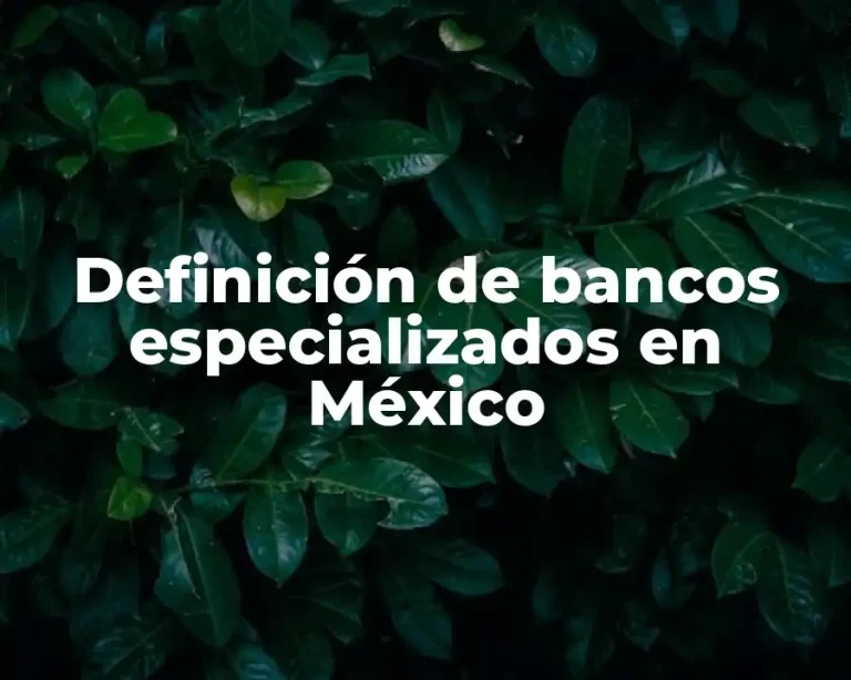 Definición de bancos especializados en México