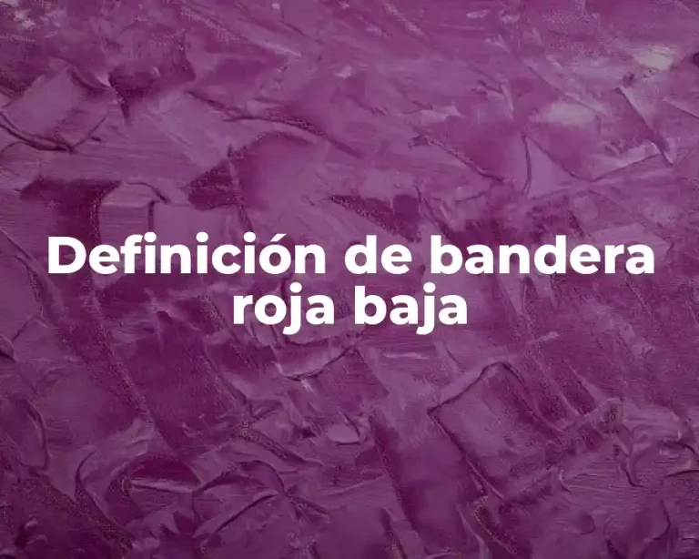 Definición de bandera roja baja