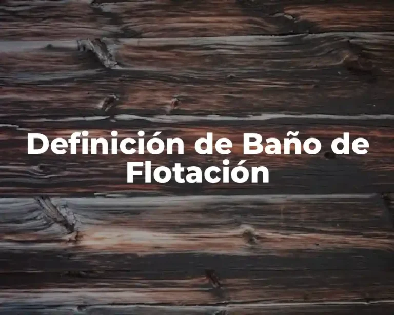 Definición de Baño de Flotación