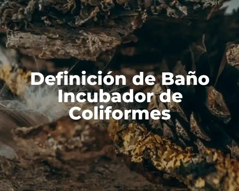 Definición de Baño Incubador de Coliformes