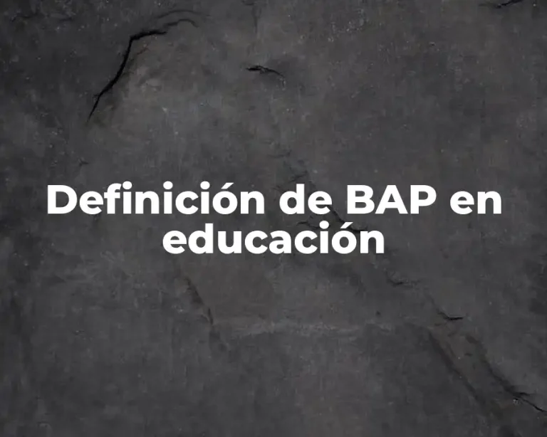 Definición de BAP en educación