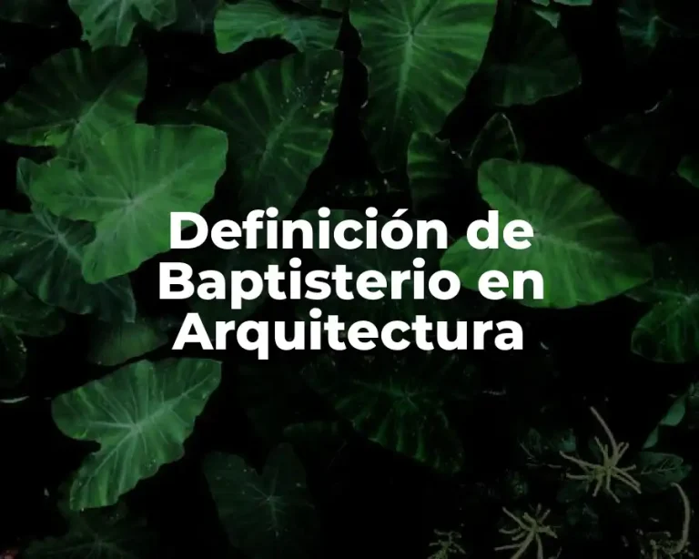 Definición de Baptisterio en Arquitectura