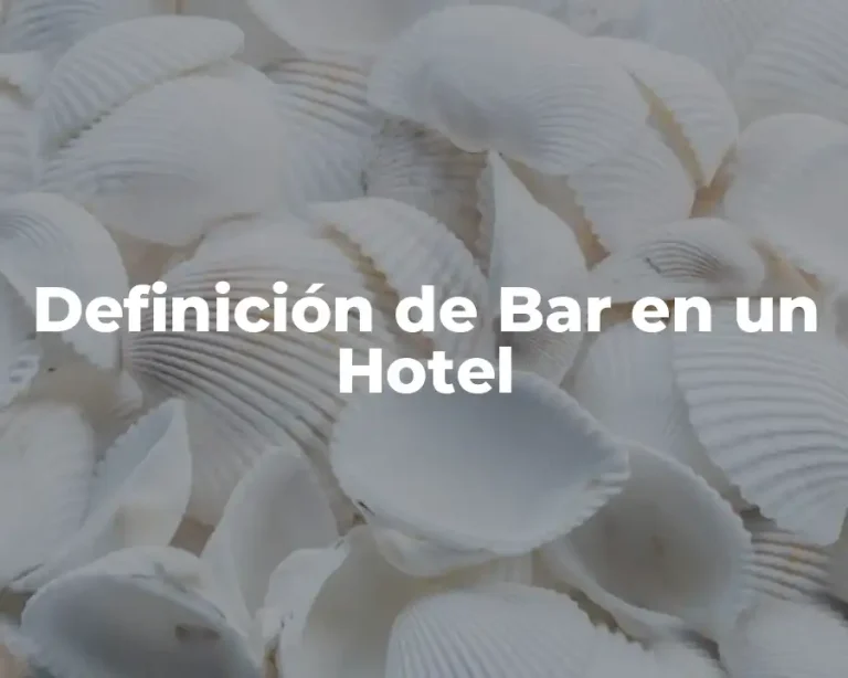 Definición de Bar en un Hotel