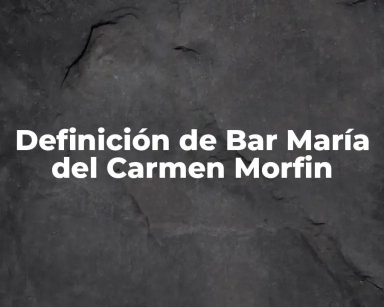 Definición de Bar María del Carmen Morfin