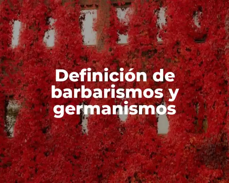 Definición de barbarismos y germanismos
