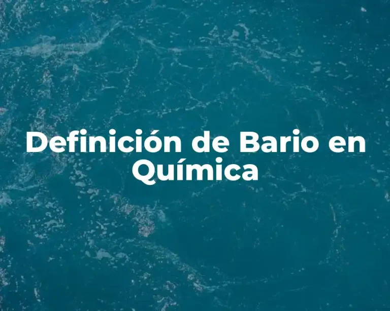 Definición de Bario en Química