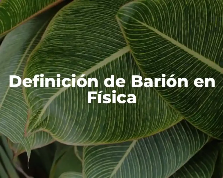 Definición de Barión en Física