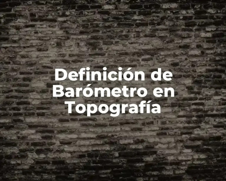 Definición de Barómetro en Topografía