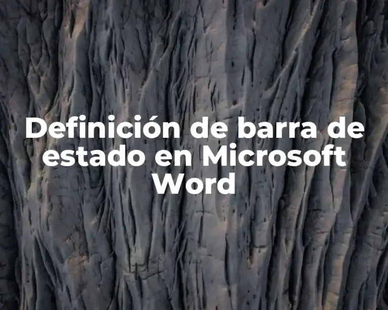 Definición de barra de estado en Microsoft Word