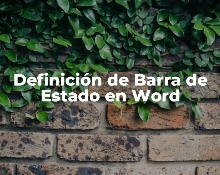 Definición de Barra de Estado en Word