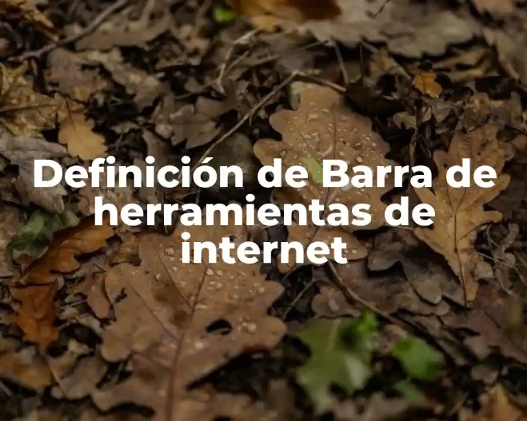 Definición de Barra de herramientas de internet