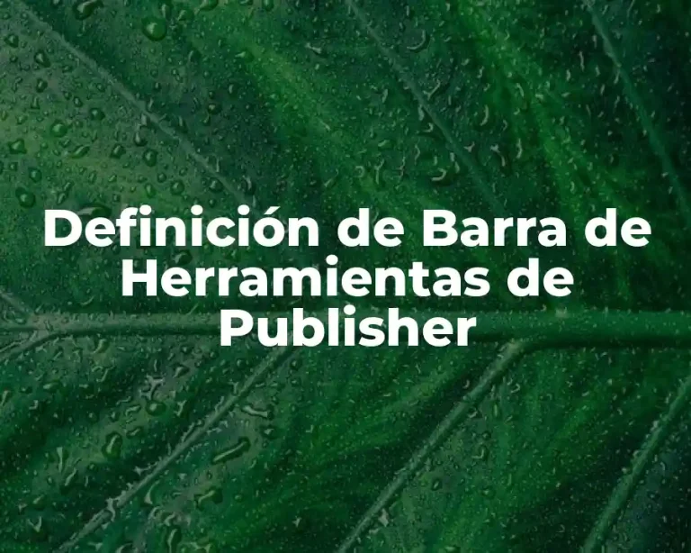 Definición de Barra de Herramientas de Publisher