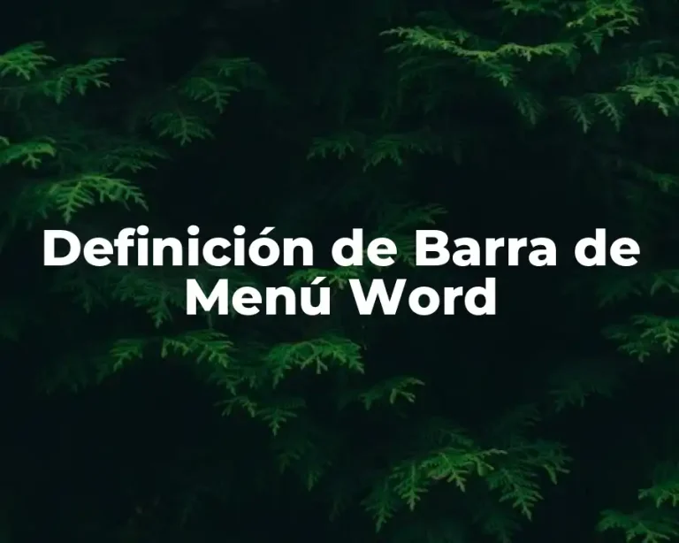 Definición de Barra de Menú Word