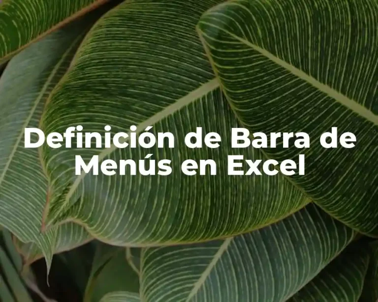 Definición de Barra de Menús en Excel
