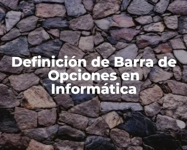 Definición de Barra de Opciones en Informática