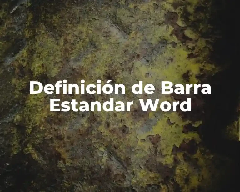Definición de Barra Estandar Word