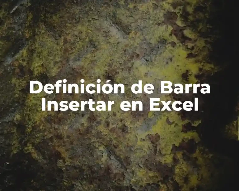 Definición de Barra Insertar en Excel