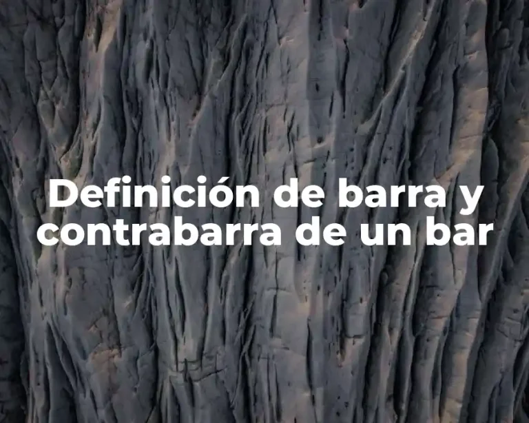 Definición de barra y contrabarra de un bar