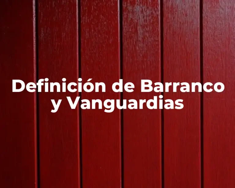 Definición de Barranco y Vanguardias