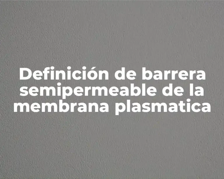 Definición de barrera semipermeable de la membrana plasmatica