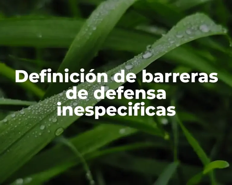 Definición de barreras de defensa inespecificas