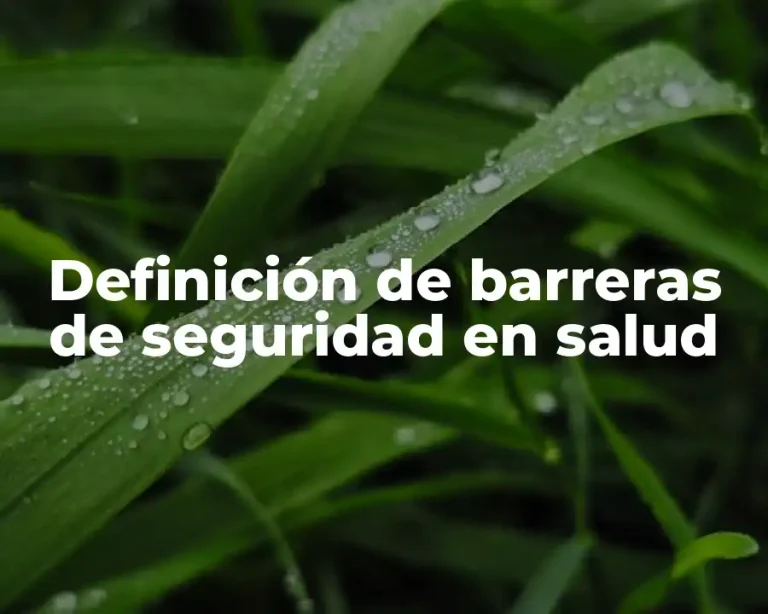 Definición de barreras de seguridad en salud
