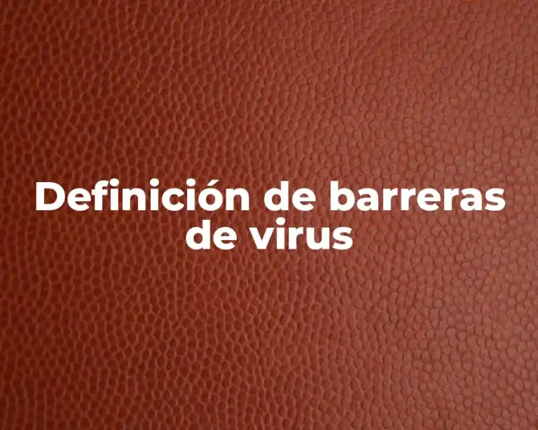 Definición de barreras de virus